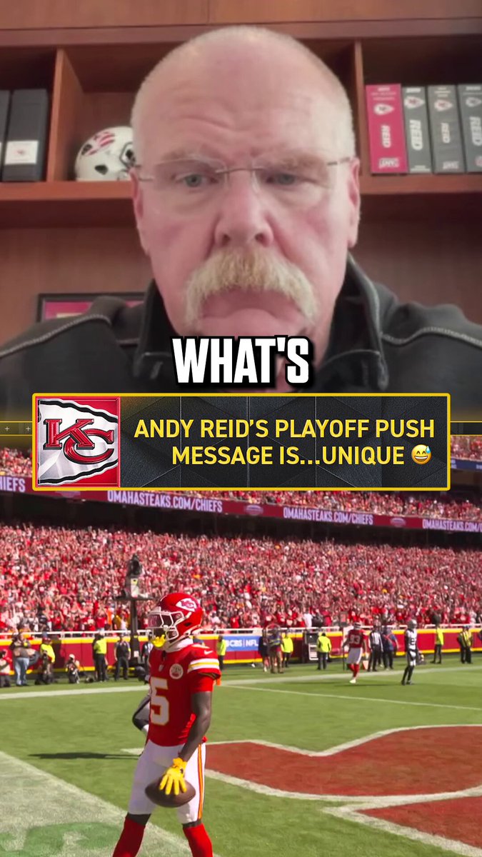 Andy Reid with an interesting approach to the #Chiefs' playoff push 😅

(via @Chiefs) 