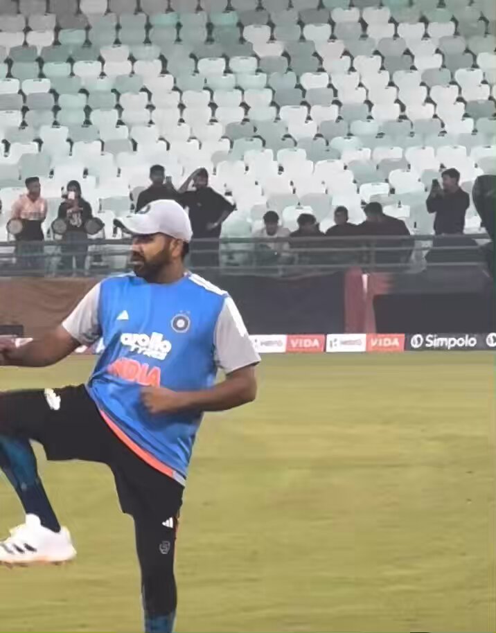 Rohit Sharma was warming up Picture