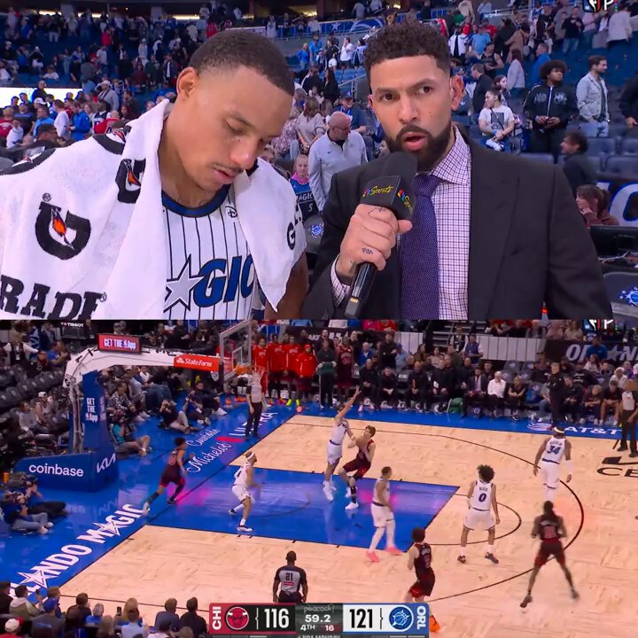 “He’s definitely blossoming for us.”

Desmond Bane had 37 in Orlando’s W last night… 

But he took the time to praise Anthony Black’s 22 PTS and 9 REB as part of his breakout third season 👏 