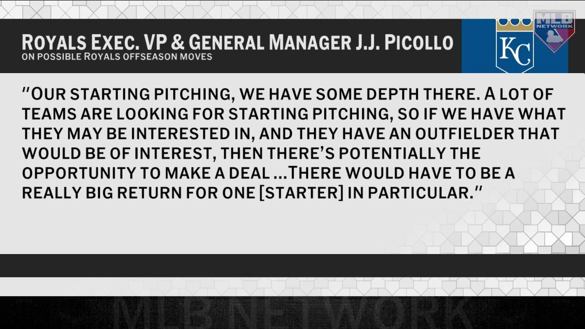 Could the Royals be looking to trade a starting pitcher? #MLBNHotStove 