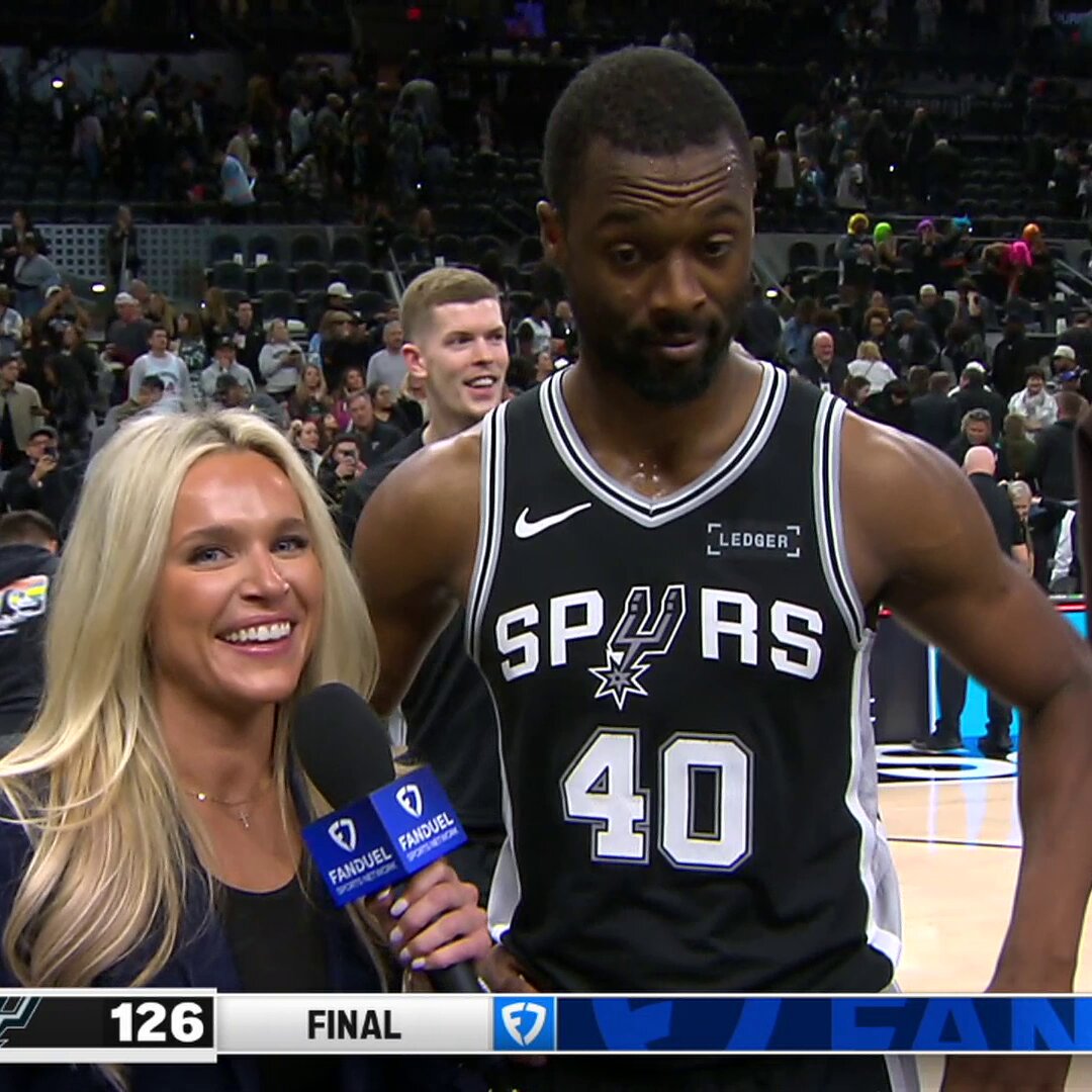 The young Spurs had some fun with Harrison Barnes after the 14-year vet dropped 31 in the win 😂 