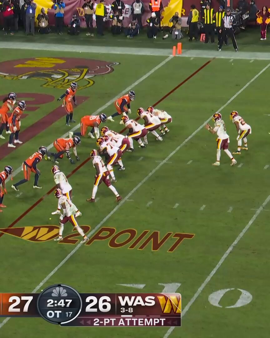 Nik Bonitto saved the game for the Broncos in OT 😮 @Accenture 