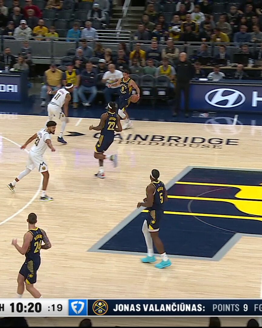 T.J. McConnell drains the tough baseline shot. 