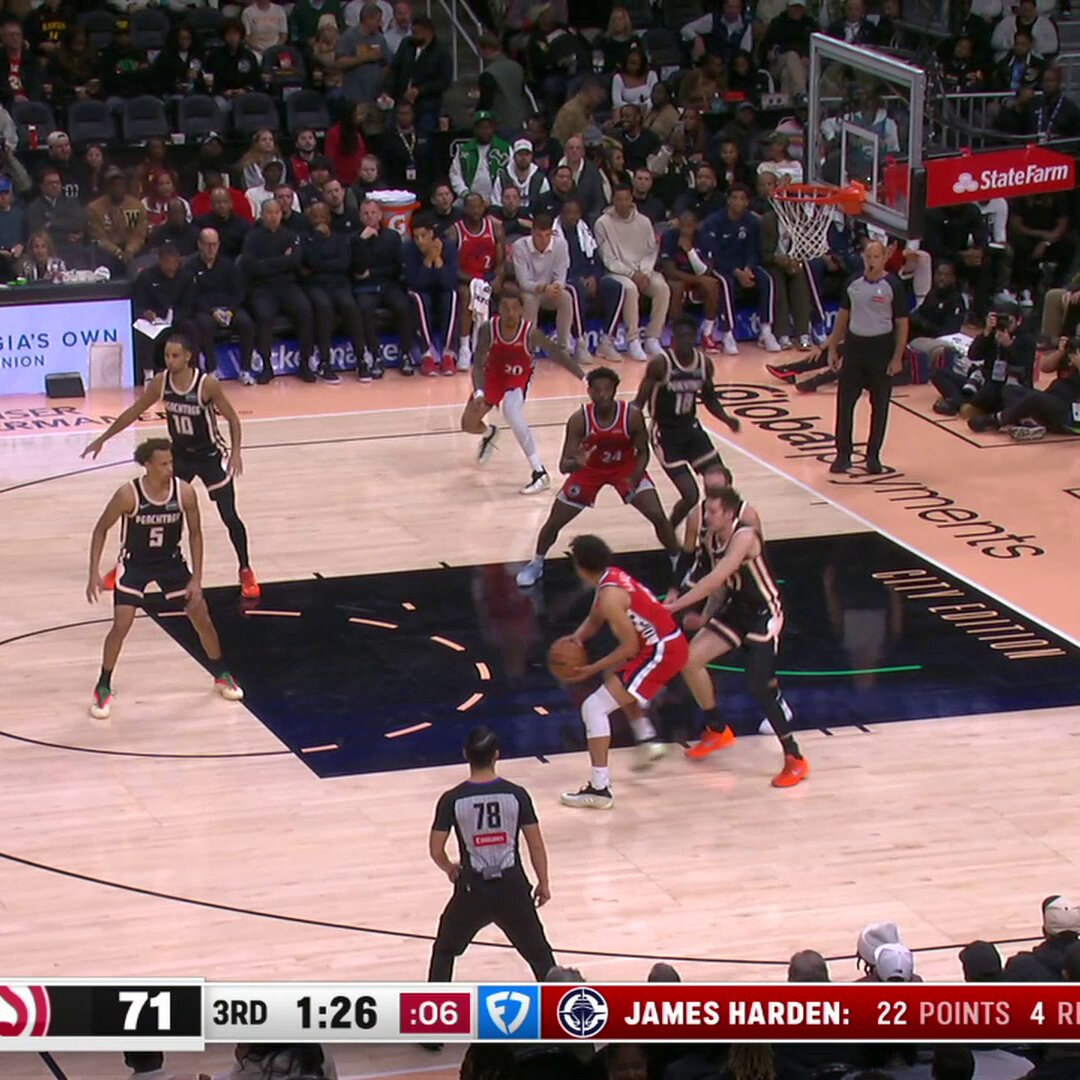 HARDEN FOR 3 AT THE 🚨! 