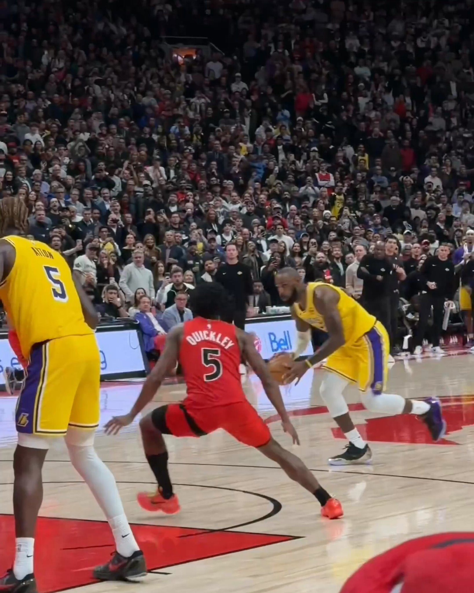 LeBron HYPED after his 11th assist of the night found Rui for the @Lakers win