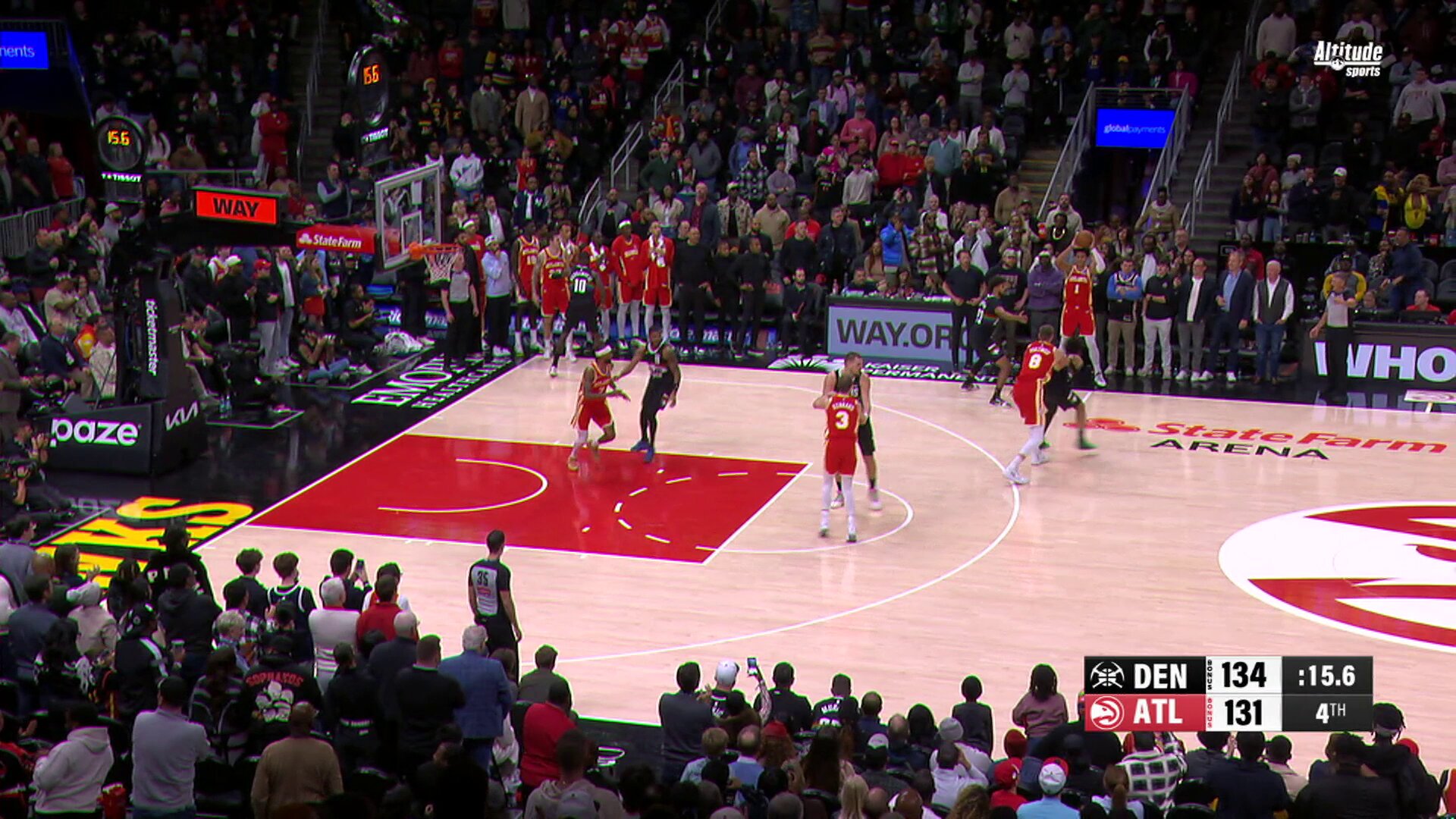 THE DEFENSE FROM THE NUGGETS ON THIS FINAL POSSESSION 

Denver gets the win over Atlanta!