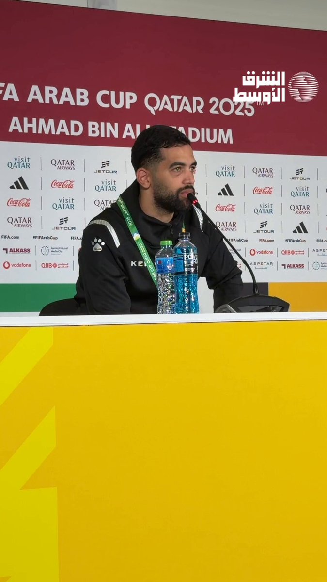 علي علوان مهاجم منتخب الأردن والحائز على جائزة أفضل لاعب في مواجهة الكويت الأردن: - أنا متخصص في ركلات الجزاء، ومن الطبيعي أن يُهدر اللاعب ولكن متأكد لو نفذت 10 ركلات سأسجلها! #كأس_العرب 