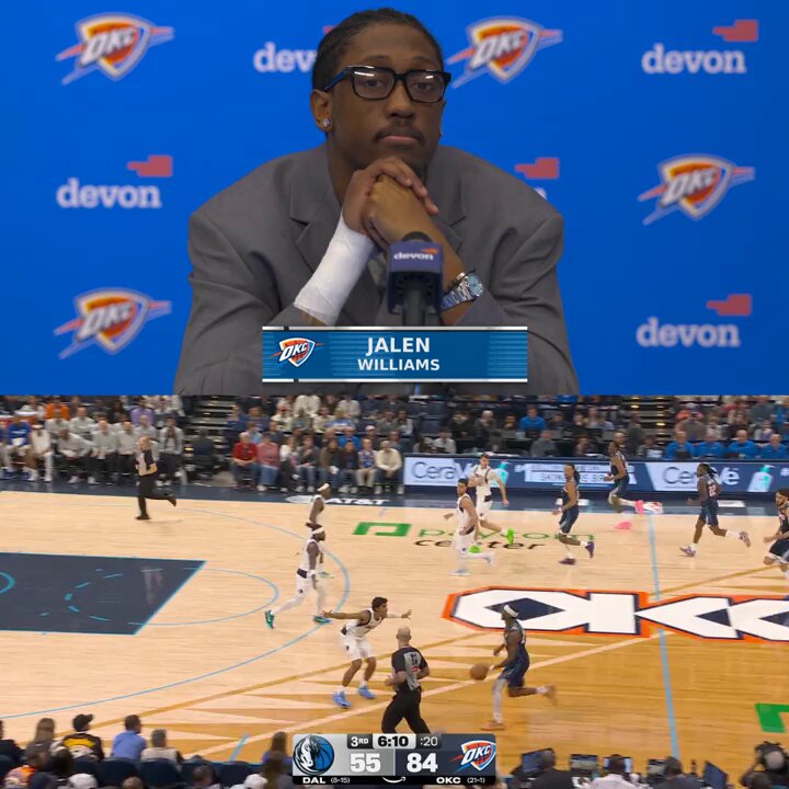 "It's cool to see somebody that's that dominate every year come back with something better and better... and that's motivating for not only me but the rest of the team." 

JDub on SGA's work ethic after OKC won their 14th straight and moved to 22-1 on the season ‼️