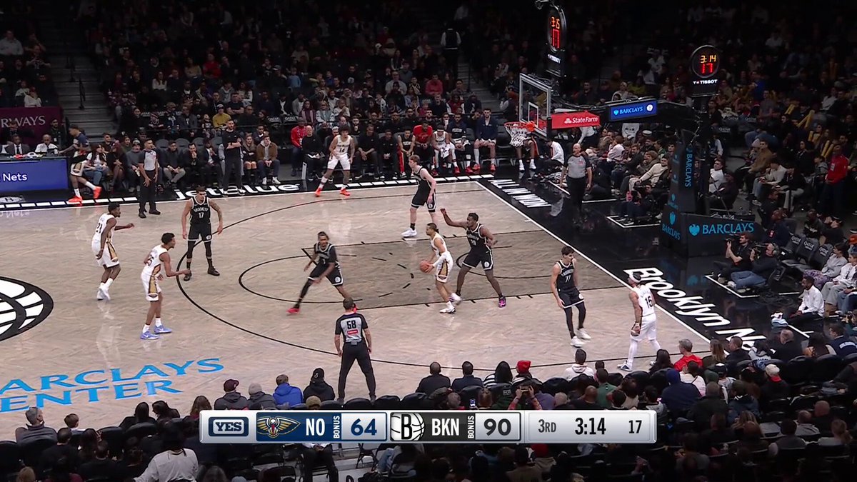 MPJ with the behind-the-head pass.
Ziaire Williams with the throwdown 💥

Nets in control on NBA League Pass. 