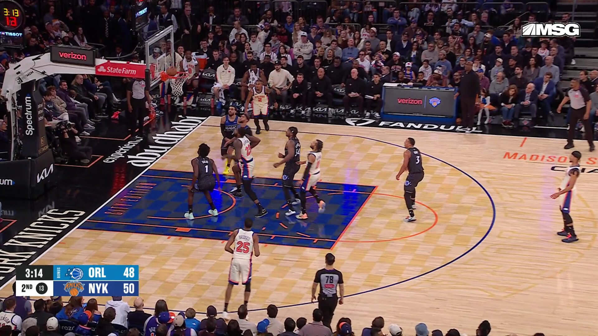 Mitchell Robinson's EFFORT is always 

Tips it to himself &amp; saves it to Miles McBride.
Sets the screen &amp; scores on the tip-in.

Knicks lead by 4 as the 2Q winds down.
