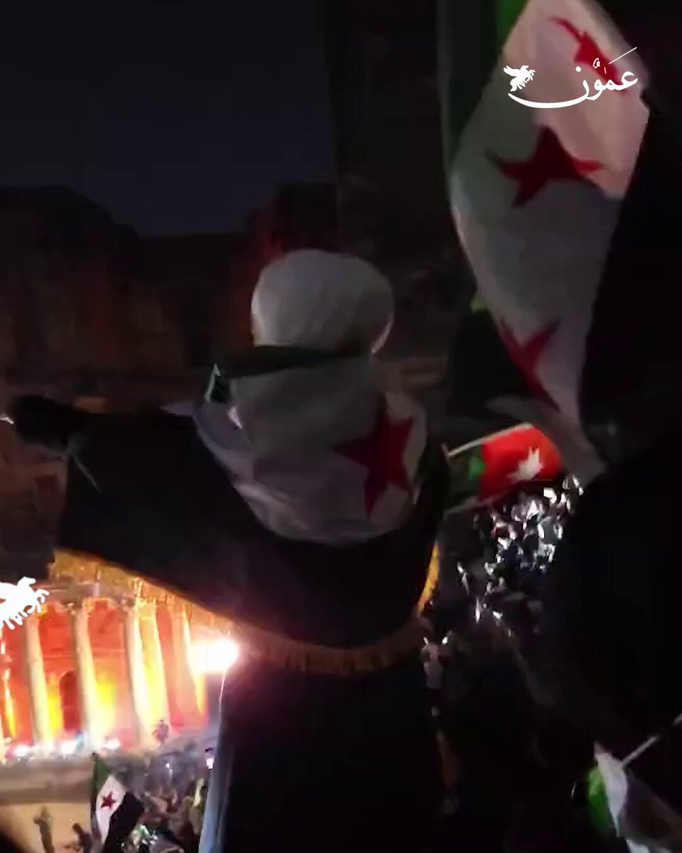 العلم الأردني يرفرف في مدرج بصرى الشام باحتفال عيد التحرير #عمون 