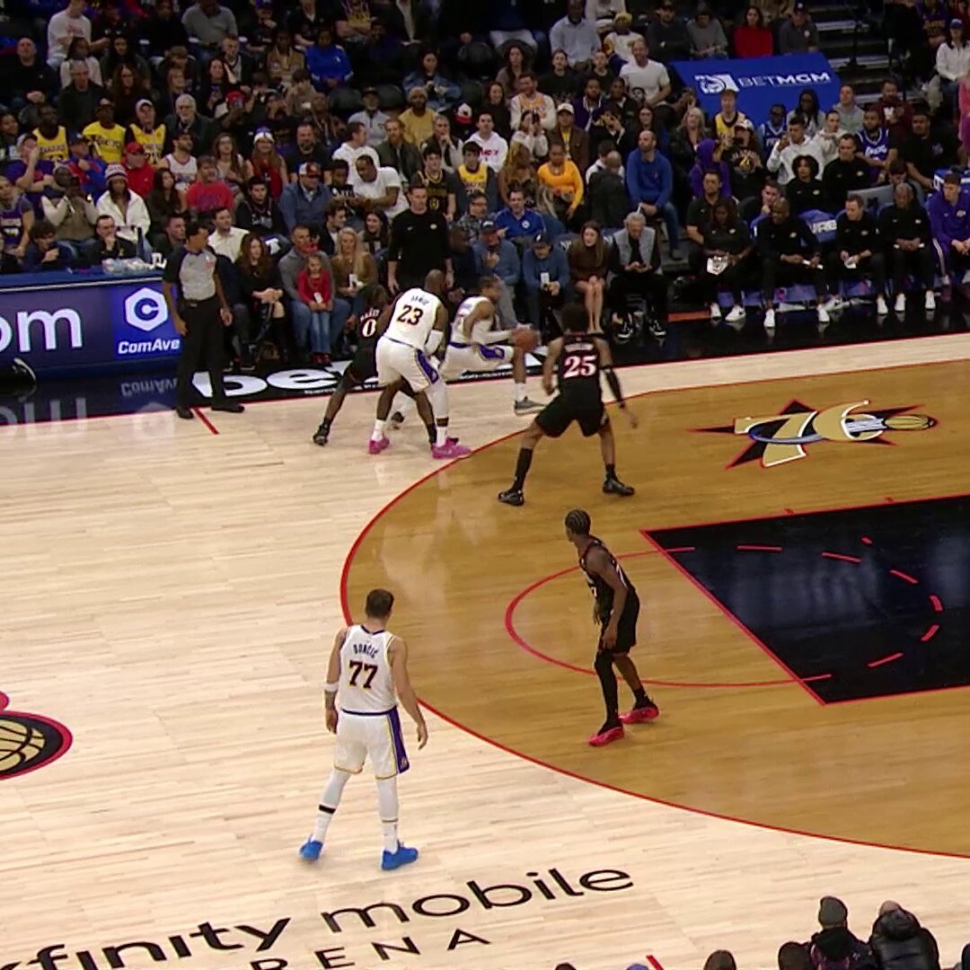 Joel Embiid with the textbook help-side STUFF 

The 76ers lead the Lakers at the half on NBA League Pass: