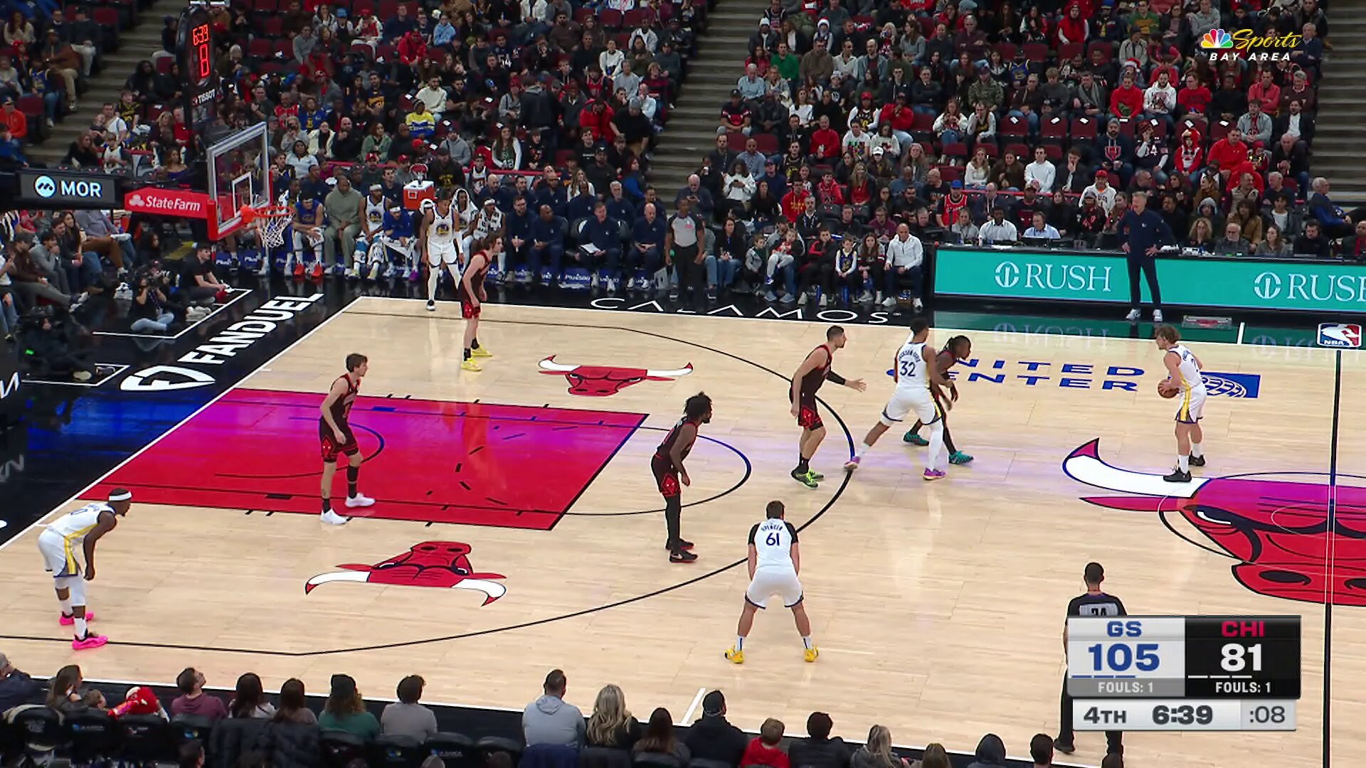 The Warriors close out a 21-2 run in the fourth quarter with the Will Richard triple 

They lead Chicago on NBA League Pass!