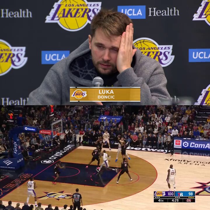 "That was amazing. That was vintage Bron."

Luka Dončić on LeBron's late flurry to win the game for LA 🤩 
