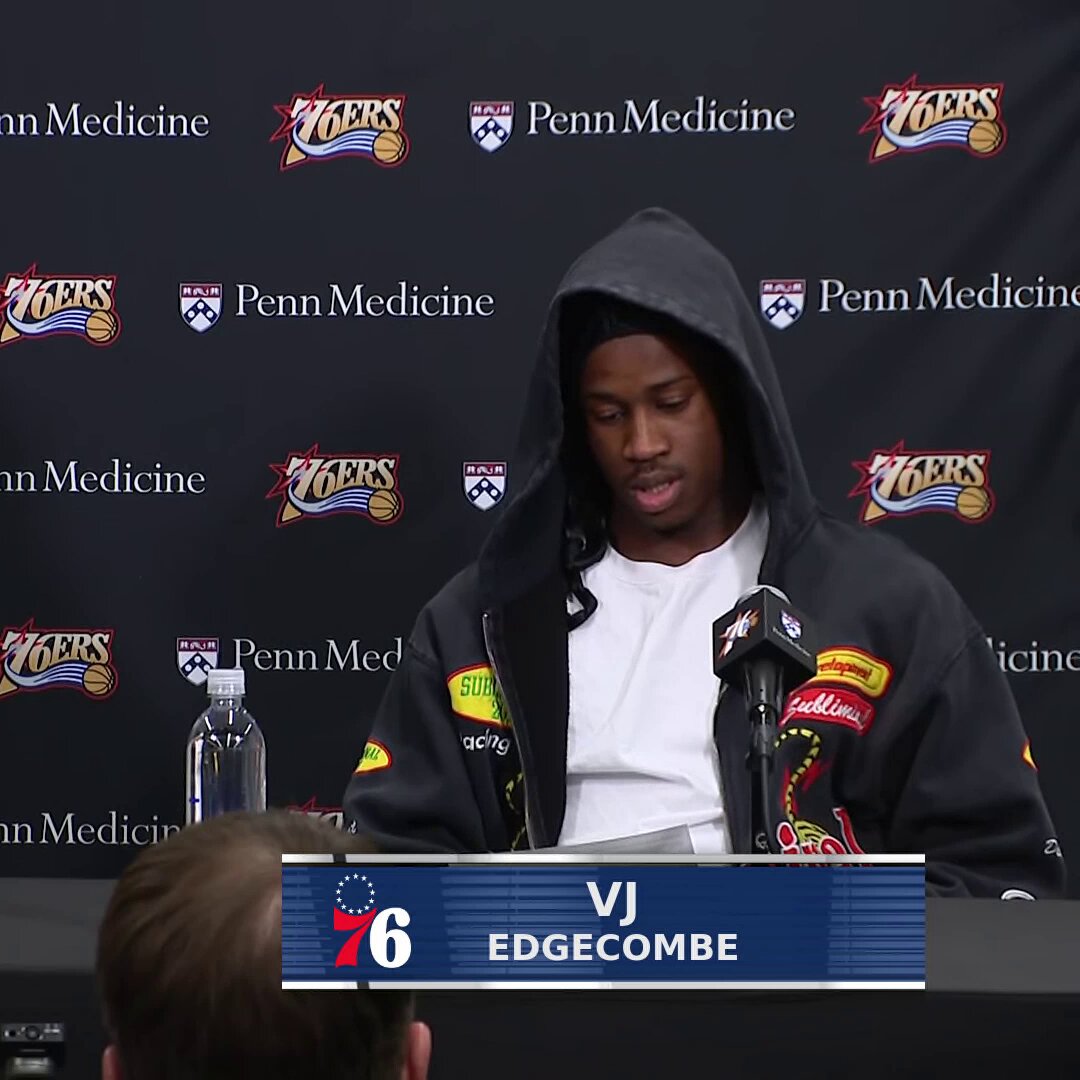 "My favorite player growing up. The only reason I started playing basketball. To get his jersey means a lot to me."

VJ Edgecombe on seeing LeBron put on a show late, and getting his jersey after the game ?