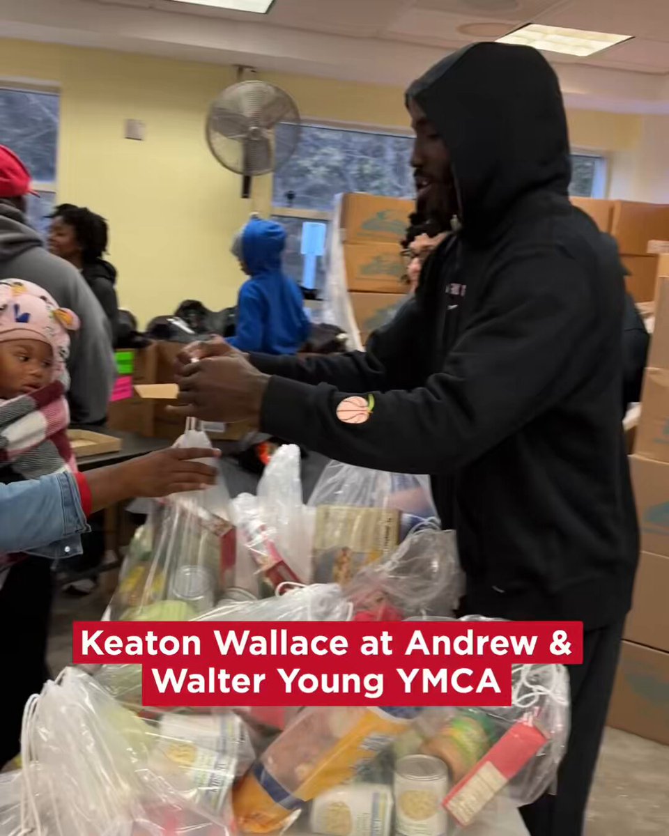 Keaton helped distribute groceries to over 350 people at the Andrew & Walter Young YMCA❤️ 