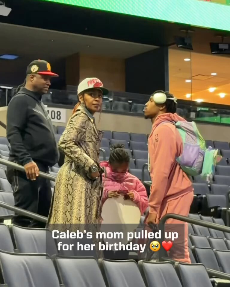 Caleb’s mom celebrating her birthday at the game last night 🥹 