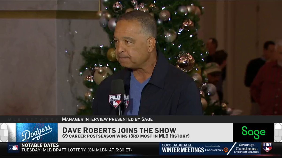 "There's no reason he can't make 25, 27 starts."

Dave Roberts talks about Shohei Ohtani's outlook on the mound after a busy 2025 season.

MLB Network + @SageUSAmerica 