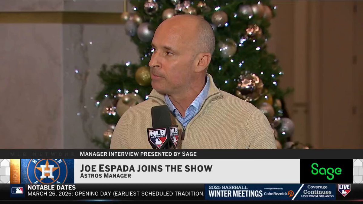 Astros manager Joe Espada breaks down his plans for the defensive configuration and talks about what it meant to have Carlos Correa back.

MLB Network + @SageUSAmerica 