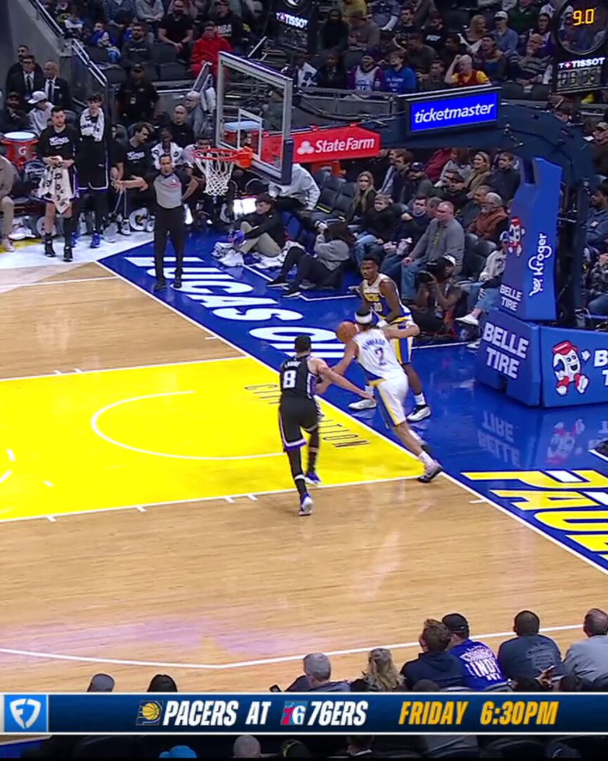 up & under 😈

Andrew Nembhard with the fancy finish. 