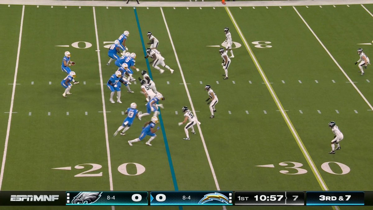 Vidal with a 60-yard run 🔥

(via @chargers) 
