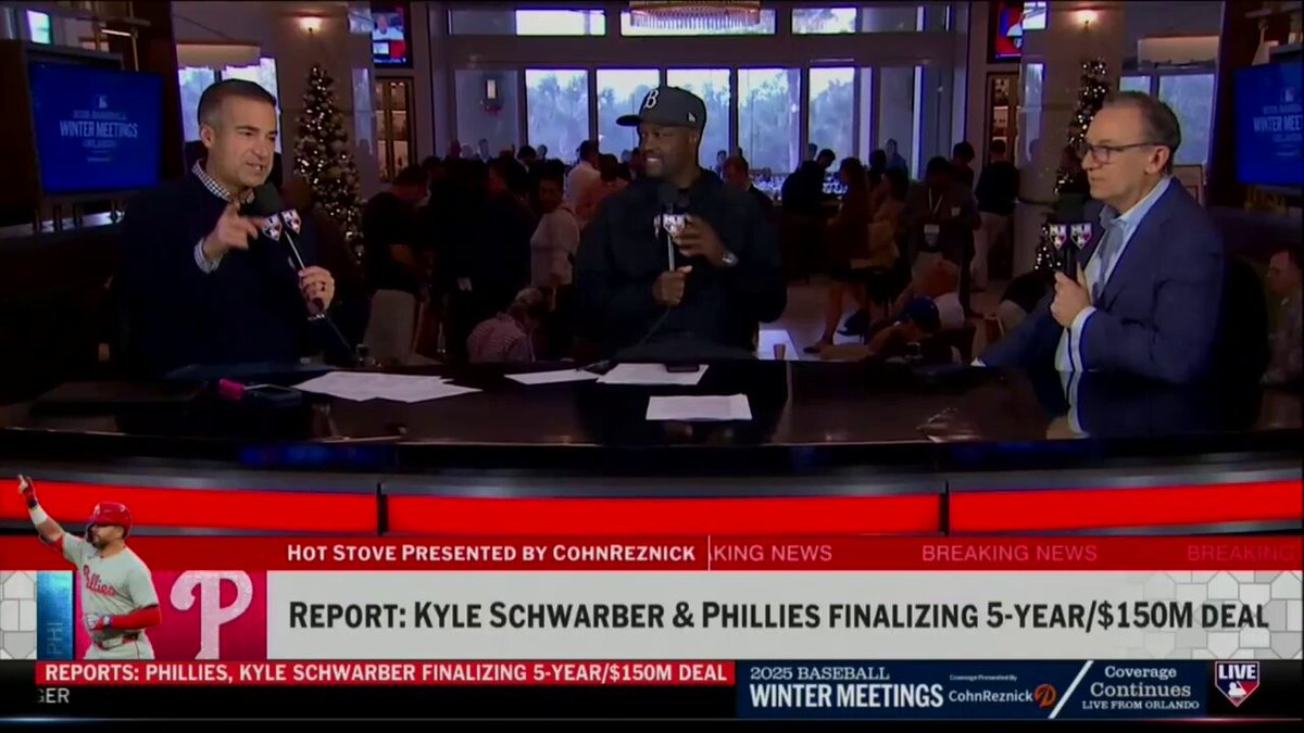 Kyle Schwarber is reportedly staying in Philadelphia on a five-year deal!

@Joelsherman1 discusses the importance of the NL MVP runner-up to this Phillies team and what the move means for the rest of the market.

MLB Network x @CohnReznick 