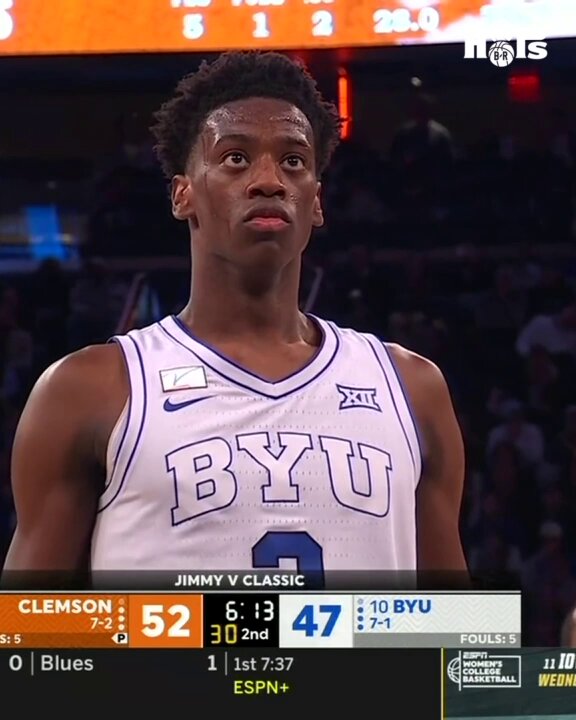 AJ Dybantsa: 28/9/6 in a BYU win. And in the second half:

Dybantsa: 22
Clemson: 21

Pure dominance by the potential #1 pick. 