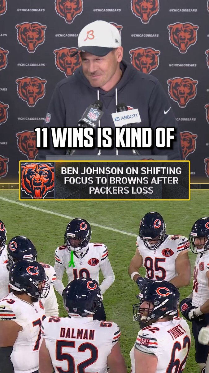 Bears HC Ben Johnson highlights the importance of beating the Browns after an emotional loss to the Packers. 