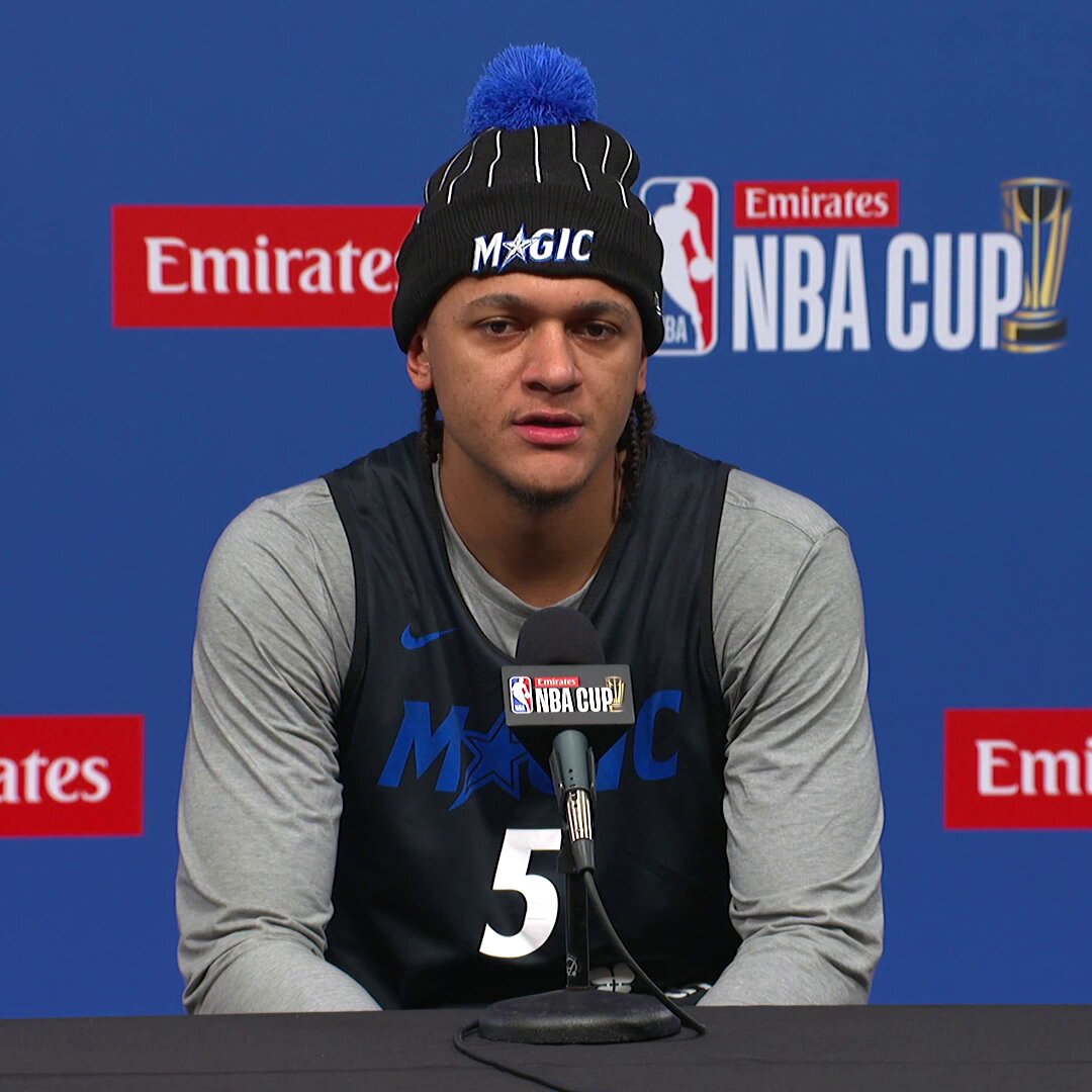 "It's a tremendous opportunity to play on this stage."

Paolo Banchero discusses the energy and intensity of the @emirates NBA Cup Semifinals atmosphere ahead of tomorrow’s showdown.

Paolo and the Magic face the Knicks tomorrow at 5:30pm/et on Prime. 🏆 