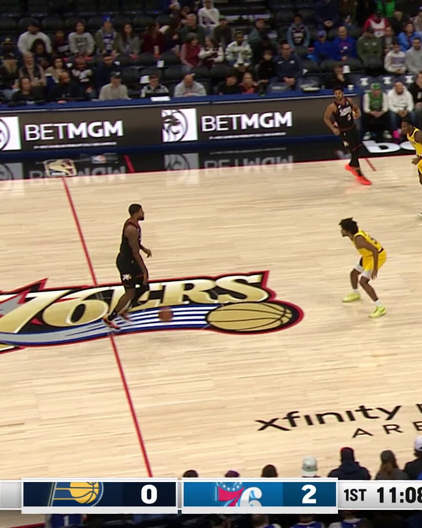 Andrew Nembhard pokes it free, Pascal Siakam pushes the pace & Ethan Thompson cashes in with a triple 🎯 