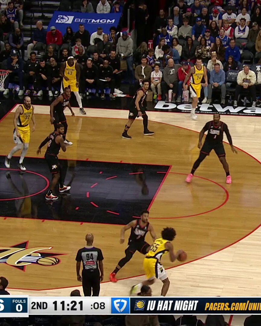 T.J. McConnell from deep 🤑

he has 11 points in 5 minutes off the bench. 