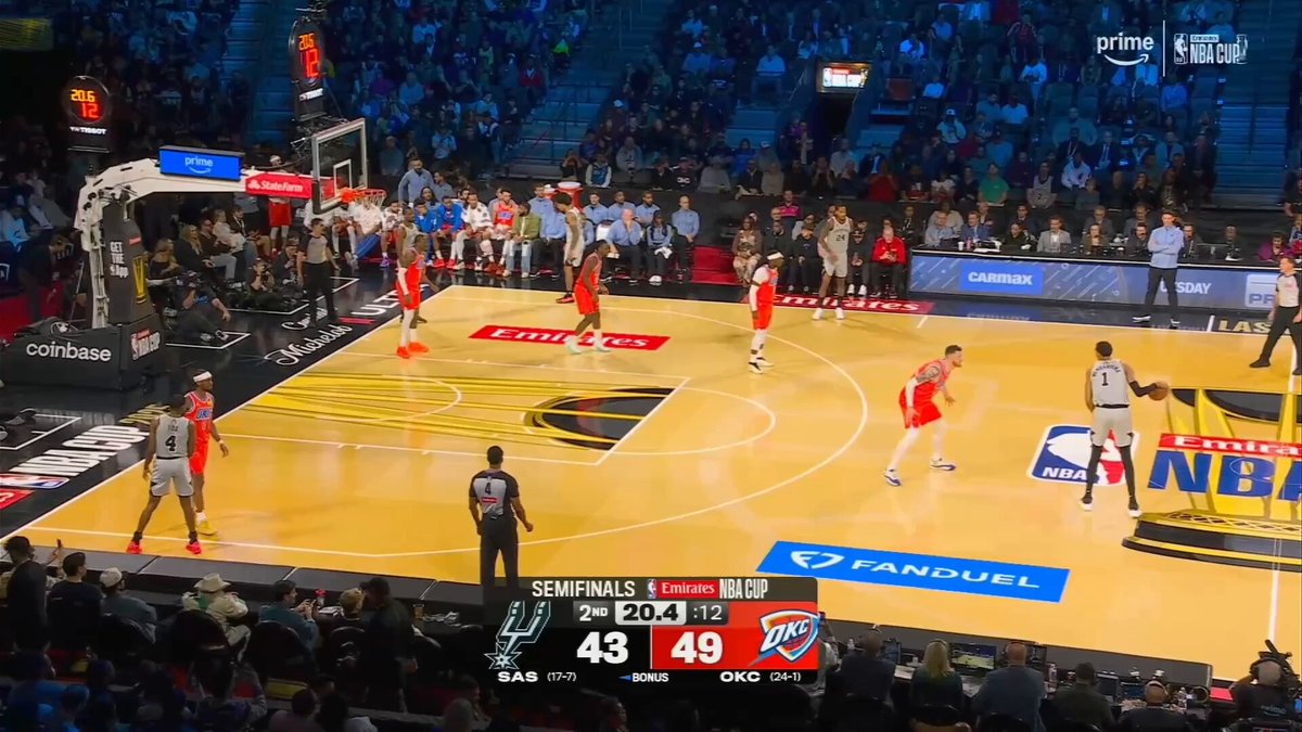 Spurs first half vs OKC:

+20 in 7 minutes with Wemby
-23 in 17 minutes without Wemby  