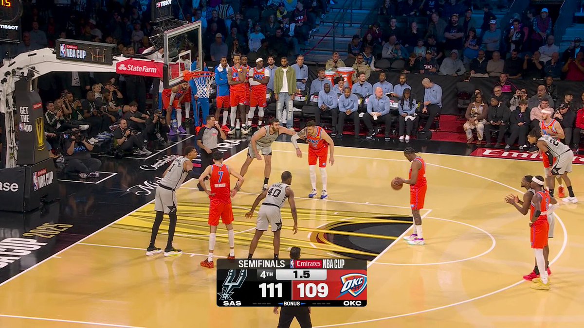 THE SPURS ARE MOVING ON!

THEY WILL FACE THE KNICKS IN THE EMIRATES NBA CUP CHAMPIONSHIP GAME ON TUESDAY NIGHT AT 8:30 PM ET ON PRIME! 