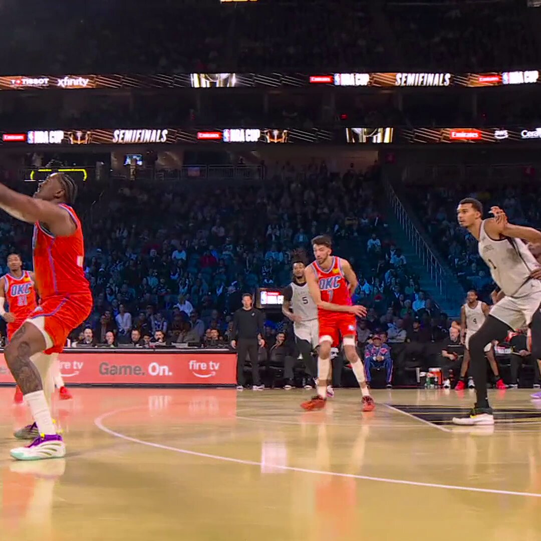 "The fact that he could catch it, is ridiculous... and then two guys, fadeaway, that kind of skill..."

Safe to say Wemby was IMPRESSIVE in his return to the court!

SAS will play NYK in the @emirates NBA Cup Championship on Tuesday at 8:30pm/et on Prime.