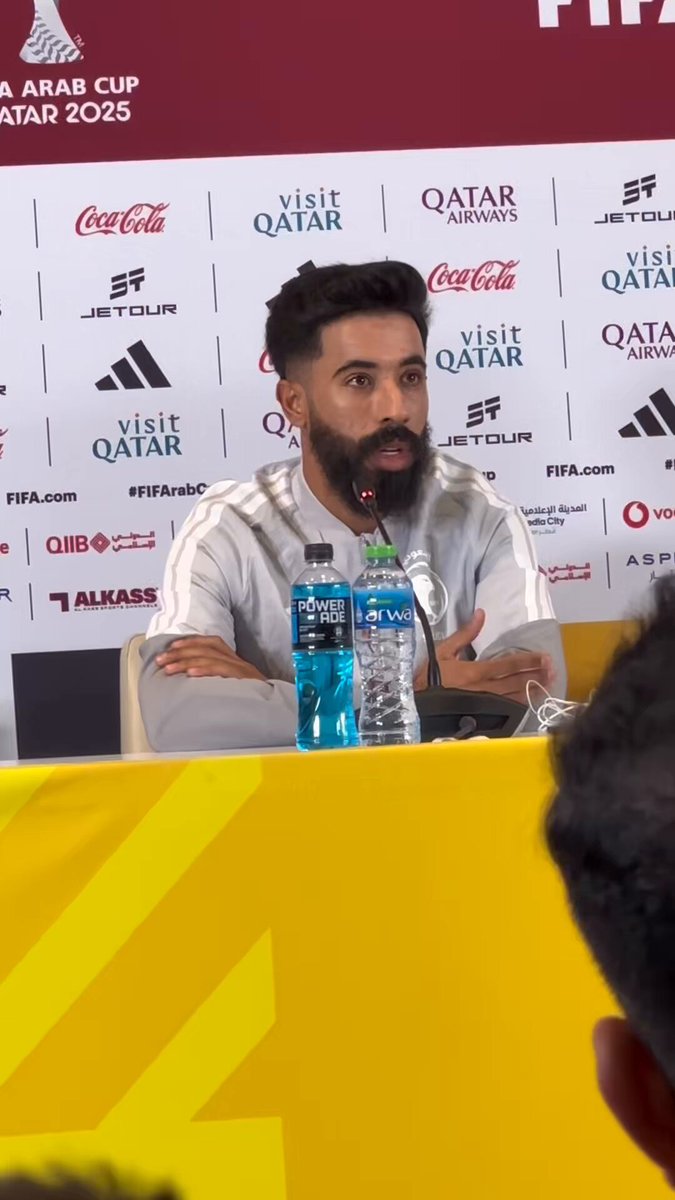 لاعب المنتخب السعودي يجيب على سؤال حول إمكانية وجود استفزاز داخل أرضية الملعب خلال المباراة،. وتأتي هذه التصريحات قبل مواجهة منتخبنا الاردني والسعودية غدًا في نصف نهائي كأس العرب #عاجل 