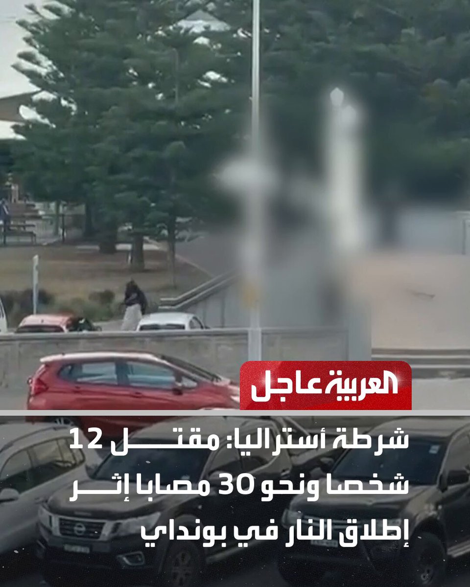 عاجل من العربية: شرطة أستراليا: مقتل 12 شخصا ونحو 30 مصابا إثر إطلاق النار في بونداي. التلفزيون السوري: عملية أمنية ضد خلايا داعش بريف حمص ردا على هجوم تدمر. الجيش الإسرائيلي: نفذنا هجمات على 3 عناصر بحزب الله في جنوب لبنان. أكبر منظمة إسلامية أسترالية تدين هجوم سيدني وتصفه بـ"المروع". نتنياهو: سياسة أستراليا قبل هجوم سيدني كانت معادية. تابعوا العربية عاجل على إكس AlArabiya_Brk 