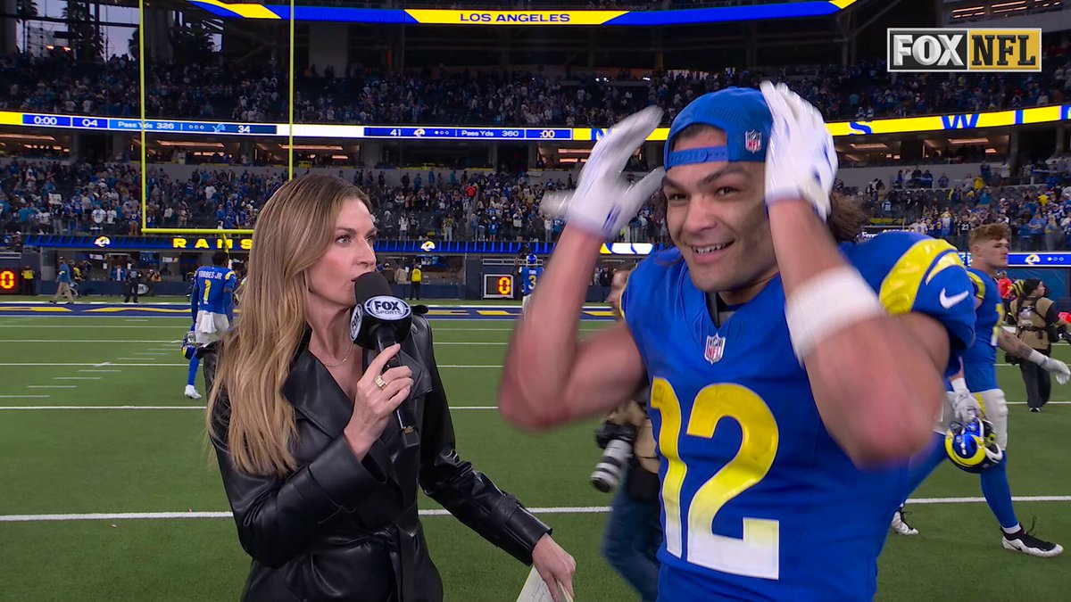 "This is what football heaven looks like."

@ErinAndrews spoke with @AsapPuka after his career-high day and the @RamsNFL clinching a playoff spot ⬇️ 