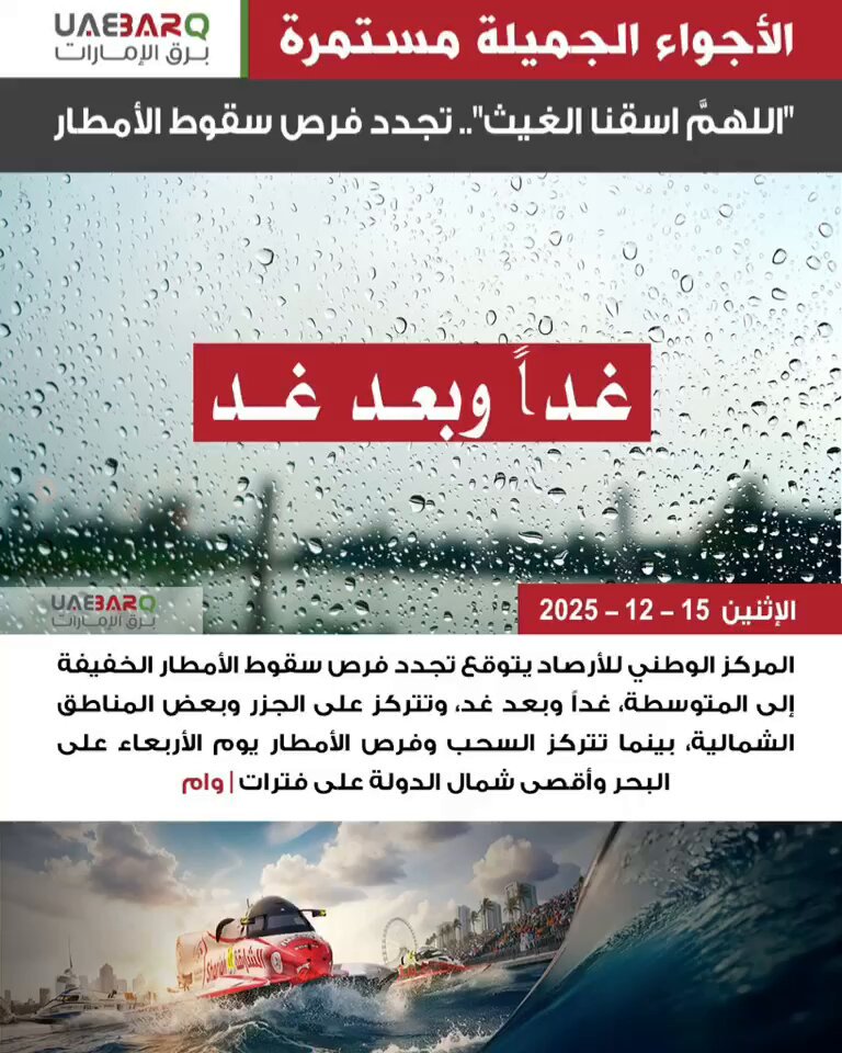 "اللهمَّ اسقنا الغيث".. تجدد فرص سقوط #الأمطار. 