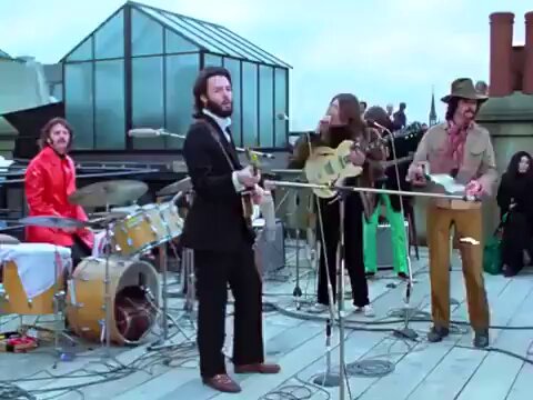 The Beatles performing at their legendary rooftop concert in London (1969)

They played for 42 mi...