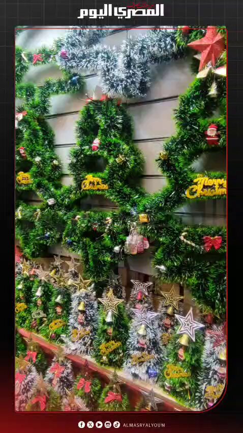 شجرة عيد الميلاد تزين أسواق الإسكندرية بأشكال متنوعة. تصوير: محمود طه 