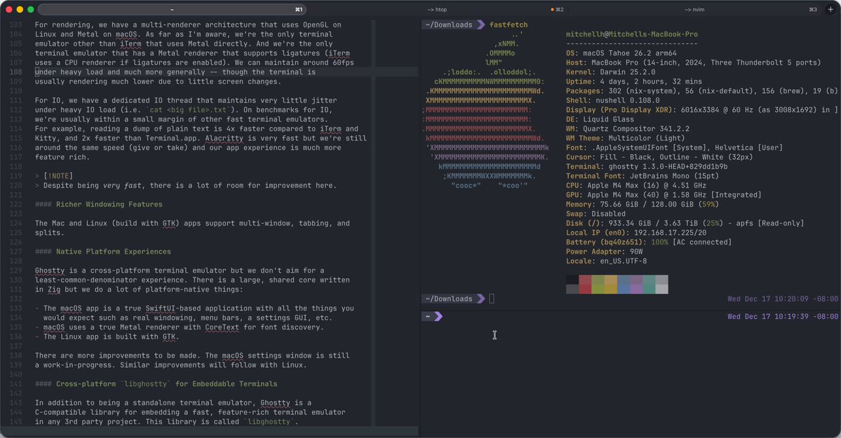 Jump to any open terminal by title, working directory, or tab color. A little highlight animation sh
