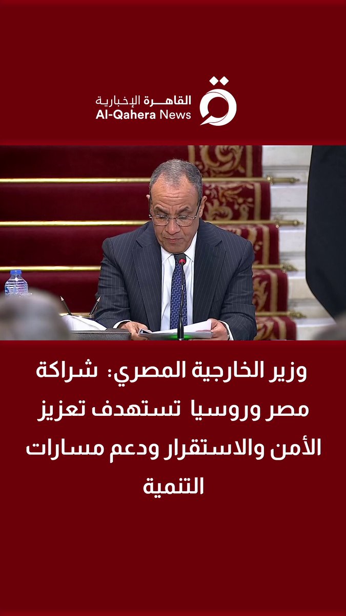 وزير الخارجية المصري: شراكة مصر وروسيا تستهدف تعزيز الأمن والاستقرار ودعم مسارات التنمية 