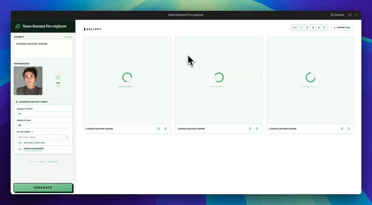 Nano Banana Pro explorer UI