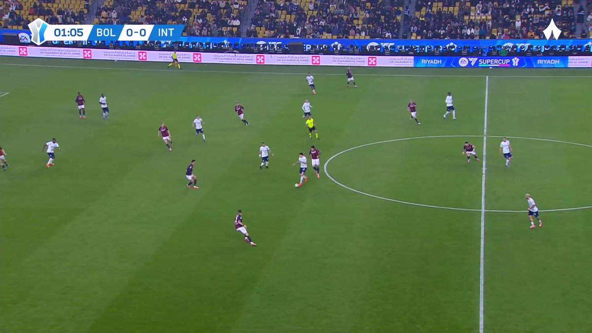 تورام يمنح إنتر ميلان التقدّم من اللحظات الأولى بولونيا إنتر | #كأس_السوبر_الإيطالي 