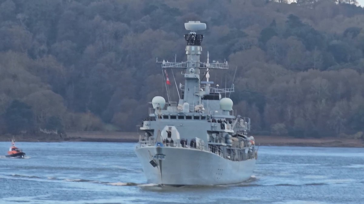 Image for the Tweet beginning: Here's HMS St Albans outbound