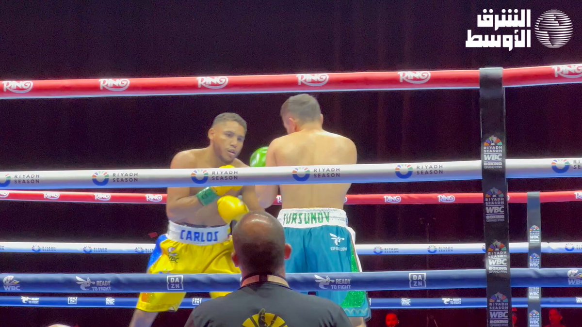 لقطات من المواجهة التي تجمع الكولومبي كارلوس أوتريا، و الأوزبكي موغيبيلو تورسونوف، ضمن مواجهات نهائيات بطولة WBC Grand Prix. #موسم_الرياض 