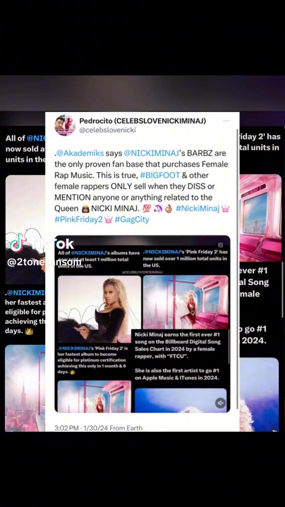 DJ Akademiks says Nicki Minaj is the only female rapper who sells records; everyone else only get...