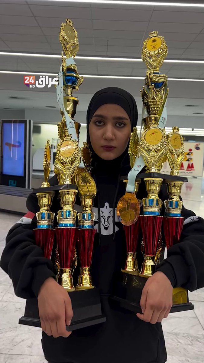 الحزن يخيم على البطلة حنان باسم لعدم استقبالها بعد تحقيقها ذهبية "الكيوكوشنغاي" الأولى في تاريخ العراق 