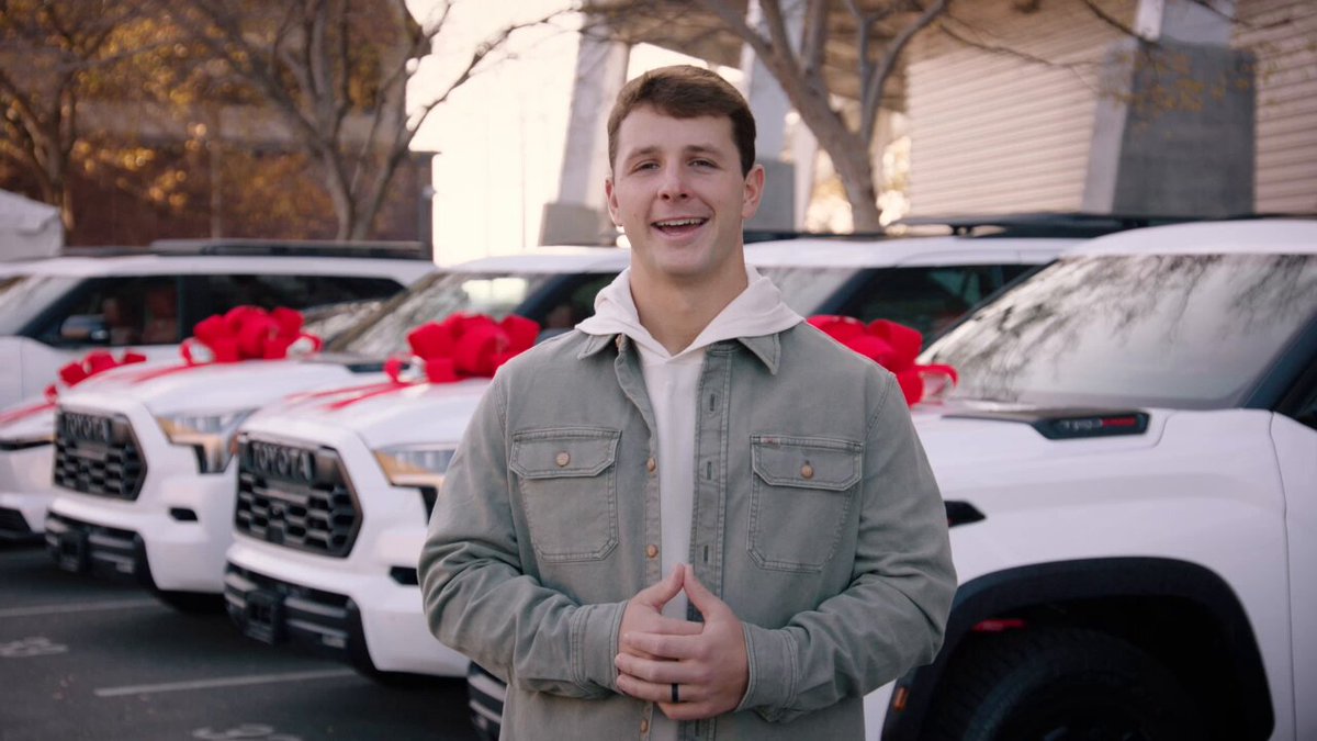 One year after giving trucks to his offensive line, Brock Purdy gave nine vehicles to 49ers’ fans...
