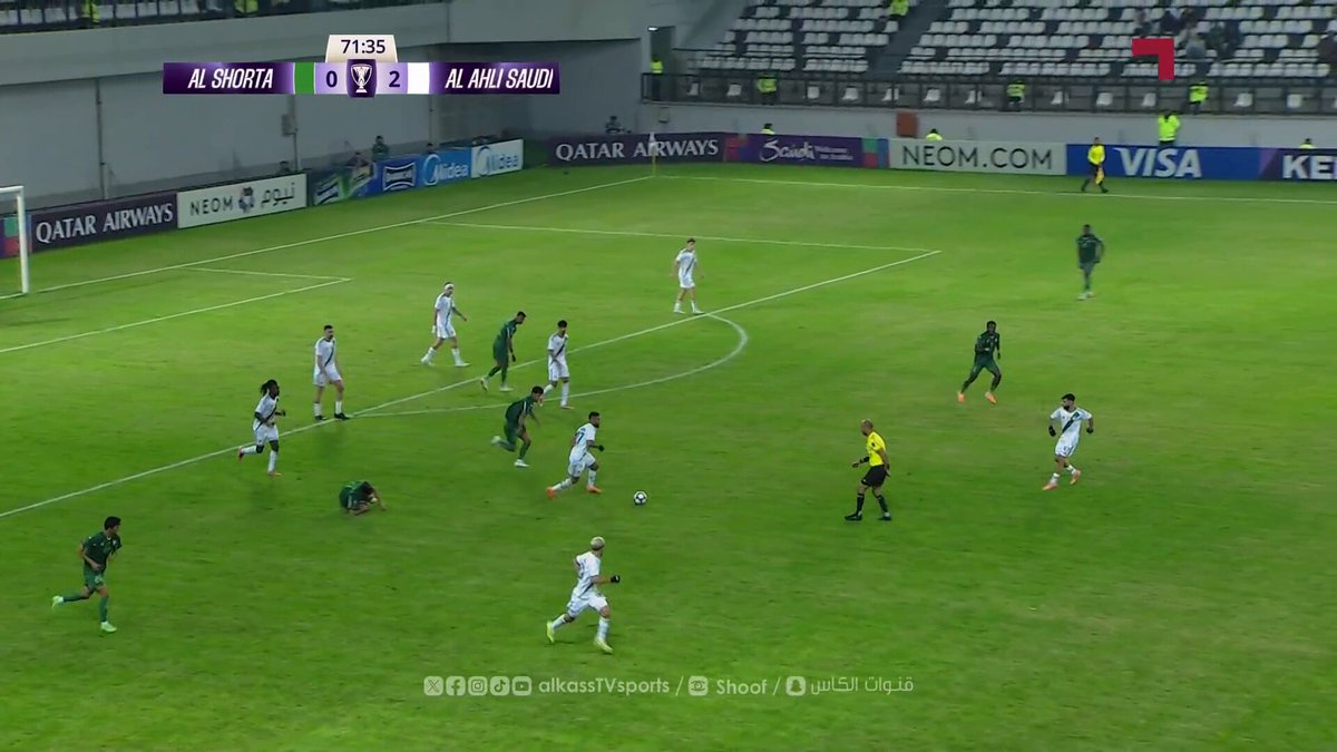 الأهلي يتقدم 3 - 0 على الشرطة العراقي عبر جالينو في الدقيقة 72 